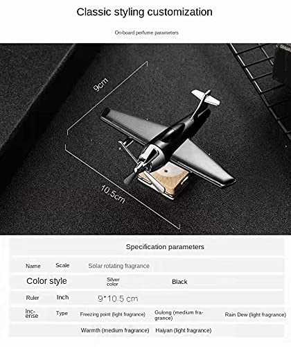 Image of BKN Trending Aeroplane Glider Design Solar Car Air Freshener Aromatherapy Tablet Car Interior Decoration Accessories Perfume Diffuser (Gilder Airplane Black), 1 count