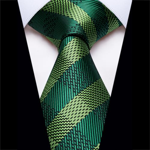 Image of YourTies Men's Neckties Striped Tie and Plaid Neckties for Men Woven Silk Tie Gold Tie Clip Set