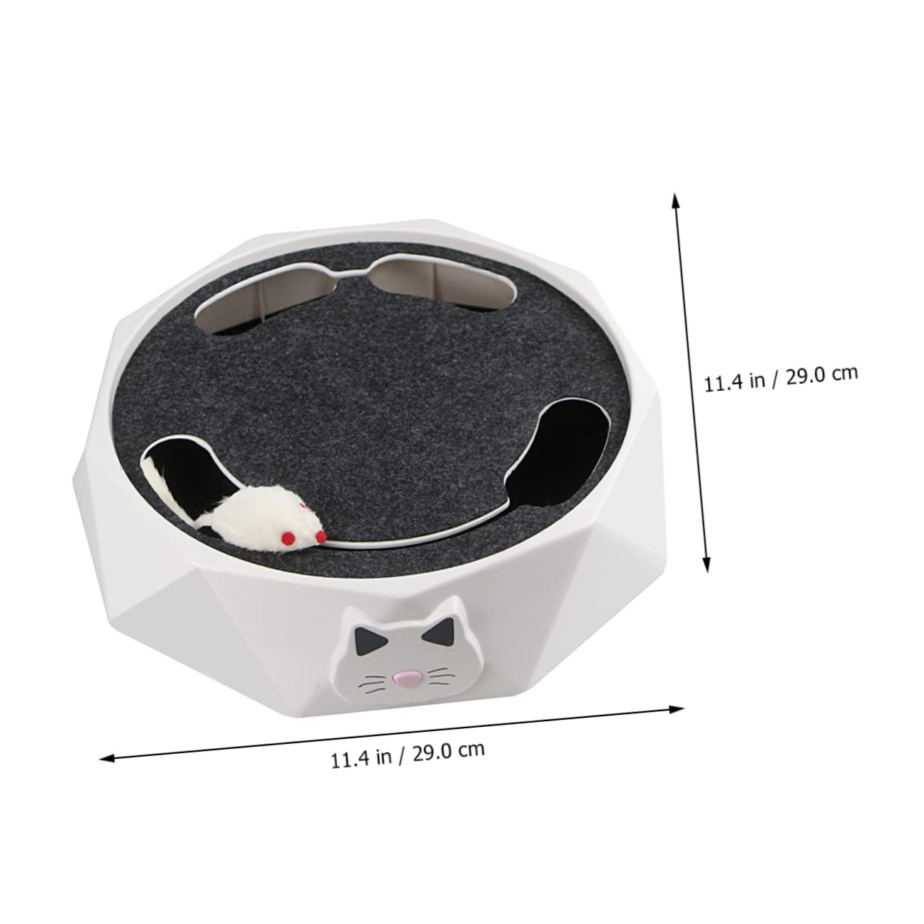 YARNOW Jouet Électrique Interactif pour Chaton Souris Fouisseuse en Abs Blanc, Fonctionnant 3 Piles AA, pour Stimuler Le Jeu Intérieur des Chats