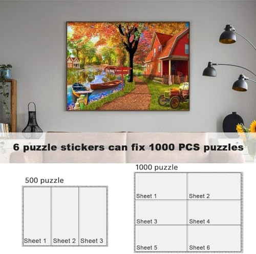 Puzzle Glue Sheets for 4 X 1000 Puzzles, 24 Sheets Black Puzzle Saver, Peel and Stick Puzzle Saver, No Mess Puzzle Glue Sheets and Frame to Preserve Your Finished 2000, 1000, 500 Jigsaw Puzzle