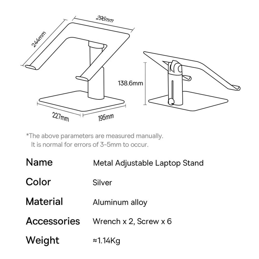 Supporto per Portatile Supporto for laptop da scrivania, supporto for in alluminio for dispositivi 11-17,3", angolo/altezza regolabile