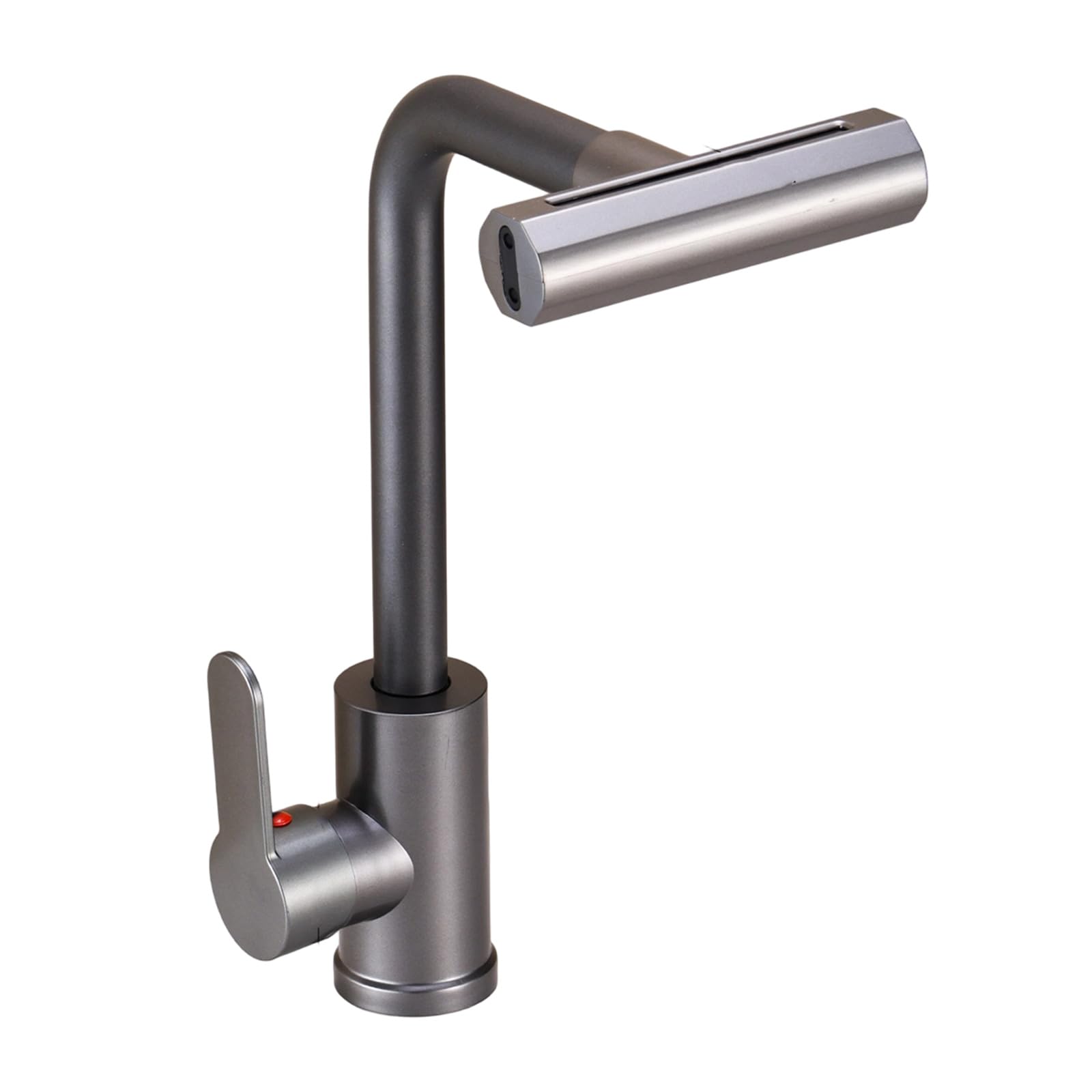 Msioytog Grey Spatter Proof Kitchen Sink Basin Faucet 360 Degree Swivels Easy Mount Hot Cold Water Mixer Single Handle Sink Faucet Swivels Kitchen