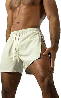 Men Side Split Running Shorts Gym Workout Zip Athletic Ice Silk Short Sports Gym Drawstring Basic Short Pants