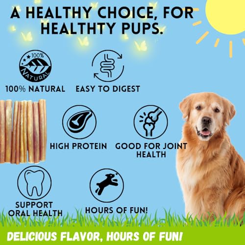 Image of BULLYSTICKS & MORE 6 Inch Beef Collagen Sticks for Dogs (16 Count) - Bones for Dogs - No Hide Sticks Beef Cheek Rolls