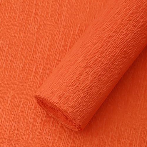 Crepe Paper Roll (17Inch x 8.2Ft/2Rolls) Heavy Papel Crepe Set Multi-Color Crepe Paper for Birthday Wedding Party Decoration DIY Craft (Red-Orange)