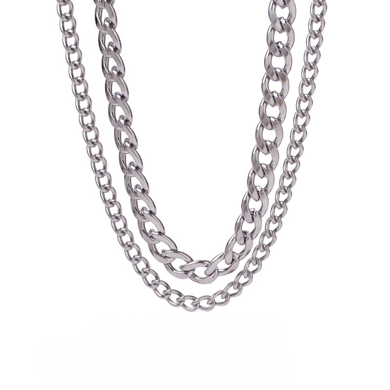 salty alpha Honored Layered Neck Chain for Men & Boys | Stainless Steel | Long Necklace | Pendant | Locket | Fancy & Stylish | Birthday Gift | Aesthetic Jewellery | Accessories for Everyday Wear-picture-36