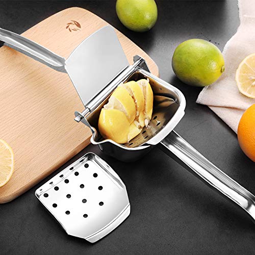 Zitronenpresse Edelstahl Früchte Juicer Squeezer Station Orange Hand Manuelles Juicer Küche Zitronensaft Orange Queezer Saft Pressen 94 (Color : A)