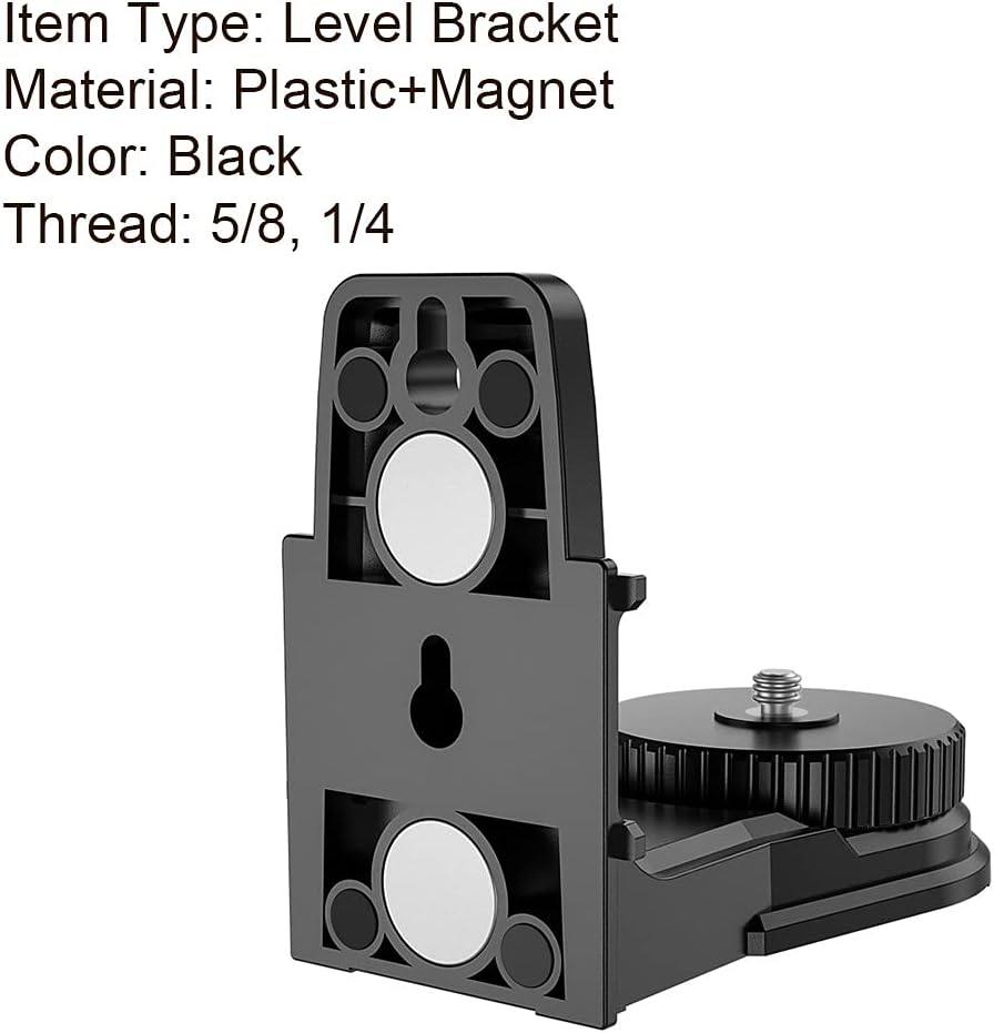 L-Shape Laser Level Adapter, Multifunctional Magnetic Pivoting Base, 360 Degree Adjustable, Support with 1/4" and 5/8" Thread