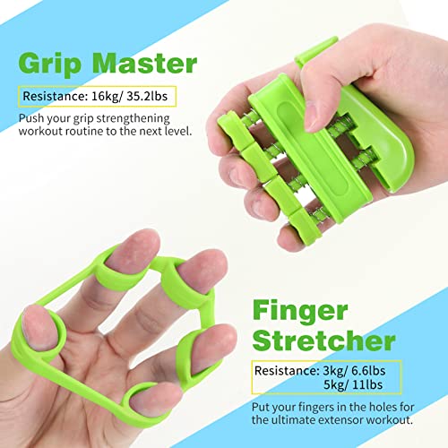 MoKo Hand Grip Exerciser Strengthener, Metal Heavy Hand Grip Workout Set Squeezer Grippers (22 to 132 lb) Finger Exerciser Wrist Strengthen Trainer for Hand Exercising, Muscle Builder, Pain Relief - Thumbnail 3