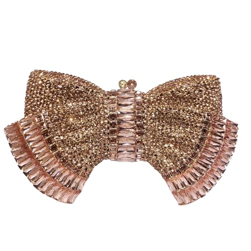 Image of RomanticDesign Women Sparkly Bowknot Evening Clutch Luxury Rhinestone Bride Purse Wedding Party Prom Banquet Handbag