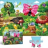 Jumbo Floor Puzzle for Kids, Large Jigsaw Puzzles 35 Piece for Kids Ages 3-5,Preschool Learning & Education Toys, Gifts for 4-8 Year Old Boys and Girls (Insect)