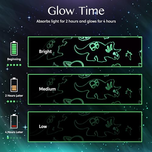 Joiedomi Glow in The Dark Blanket Dinosaur Toys for Kids 3-5 Dinosaur Gifts Toys for Age 2 3 4 5 6 7 8 9 10 11 12 Year Old, Soft Cozy Flannel Kids Throw Blanket, Birthday 50"×60"