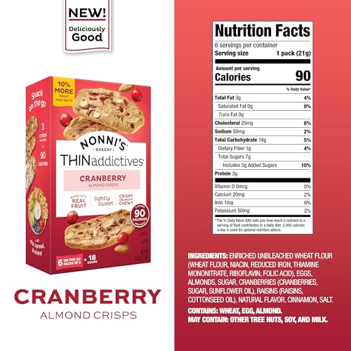 Nonni's THINaddictives Almond Cranberry Thin Cookies, 6 Boxes (36ct) - image 2