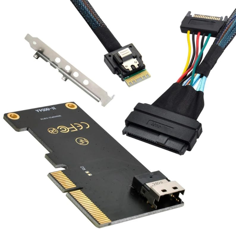 for SFF-8654 to PCI-E 3.0 4.0 SAS Card for Adapter and U.2 U2 SFF-8639 NVME PCIe SSD Cable for Mainboard SSD