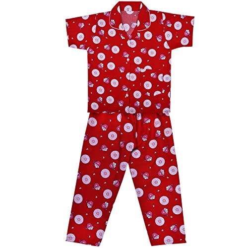 Image of Wish Karo Cotton Printed Top & Bottom Pajama Set Night Dress for Boys & Girls-(ND54)