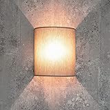 die Wandlampe hat einen Stoff Schirm - das sorgt für eine gleichmäßige Lichtwirkung und schafft eine warme & gemütliche Atmosphäre