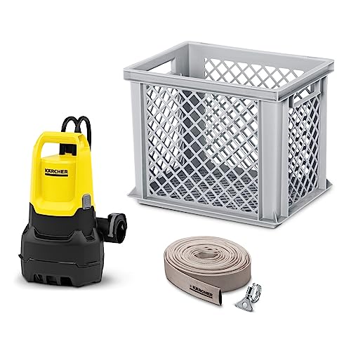 Kärcher SP 16.000 Flood Box Bomba Sumergible de Agua Sucia, Caudal: 16.000 l/h, Para Agua Sucia con Partículas de un Tamaño de Hasta 20 mm, Agua Restante: 25 mm, con Flood Box y Manguera de 10 m