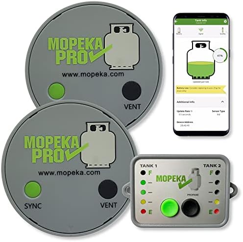 Mopeka Pro Check Bundle - 2 Pro Check Sensors and 1 LED Display - Wireless Propane Gauge for Your Dual RV Tanks - Monitor Propane Levels Inside Your RV on The LED Display or The Free Tank Check App