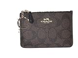 Coach Brown Signature PVC Canvas Key Coin Pouch Purse Wallet Case 63923
