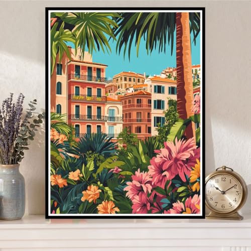 Kit de pintura de diamantes de ciudad tropical para decorar tu salón 1