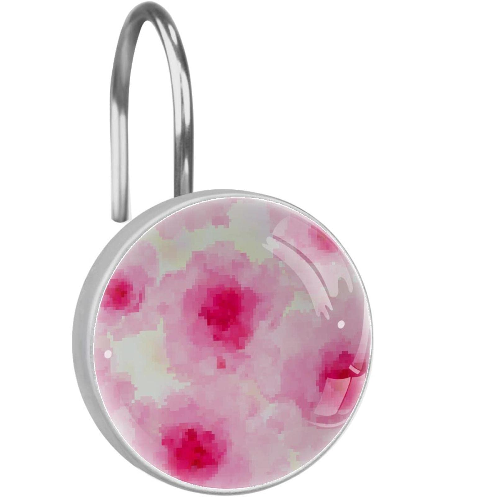 Crochets rideau de douche fleur rose pour transformer votre bain en moment de douceur
