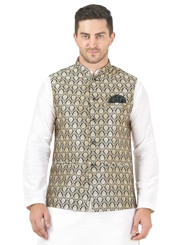 Image of Badoliya & Sons Men's Brocade Zari Nehru Jacket /Waist Coat