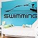 zaosan Etiqueta de la Pared Citas de natación Serie de Deportes Arte Vinilo Pegatinas de Pared Nadar Atletas Siluetas de Salto Diseño Especial Tatuajes de Pared Mural 58x124 cm
