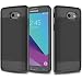 Galaxy J3 Emerge Case, JATEN Minimalistic Design Hybrid Dual Layer [Slim Fit] Smooth Hard Cover with TPU Skin Case + Stylus Pen (Black/Black)