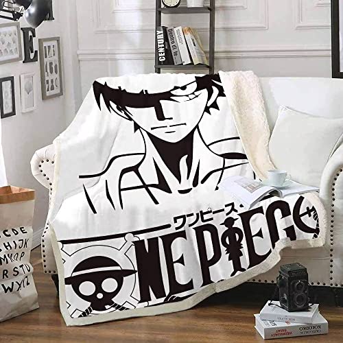 Anime One Piece Couverture en Polaire 150x200, Impression 3D Couverture de Loisirs à la Maison Couvertures Enfant Microfibre Cover