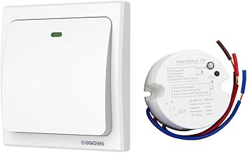 acegoo Wireless Lights Switch Kit, No Battery No Wiring, Quick Create or Relocate On/off Switches for Lamps Fans Appliances, Self-Powered Switch Remote Control House Lighting (Switch and Receiver) - coolthings.us