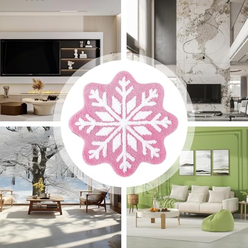 Tapis de bain flocon de neige lavable en machine doux