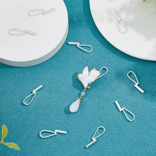 Image of SUPERFINDINGS 10Pcs Vertical Pin to Pendant Brooch Pendant Converters Silver Alloy Brooch Pin to Necklace Keychain Converters Tube Design with Bail Convert for Necklace Keychain Hair Rope