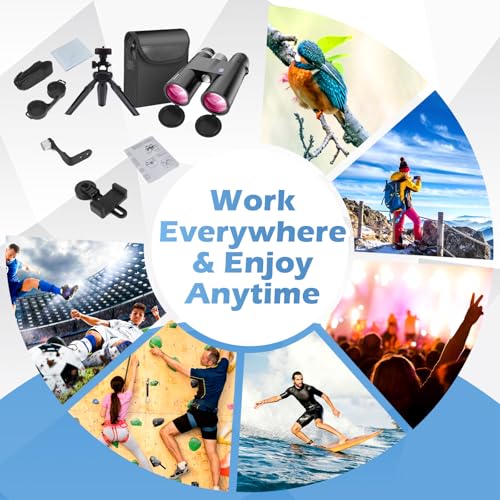 HD Binoculars for Adults with Upgraded Phone Adapter