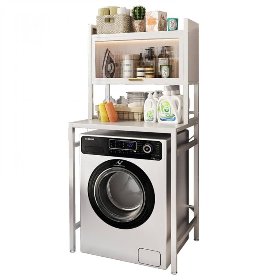 ランドリーラック・洗濯機ラック a 楽天市場】ランドリーラック 角パイプ洗濯機棚 マットブラック