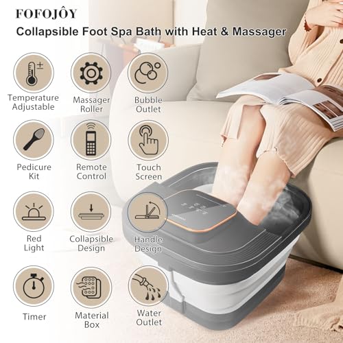 Spa de pies plegable con calor, masaje y burbujas miniatura 2