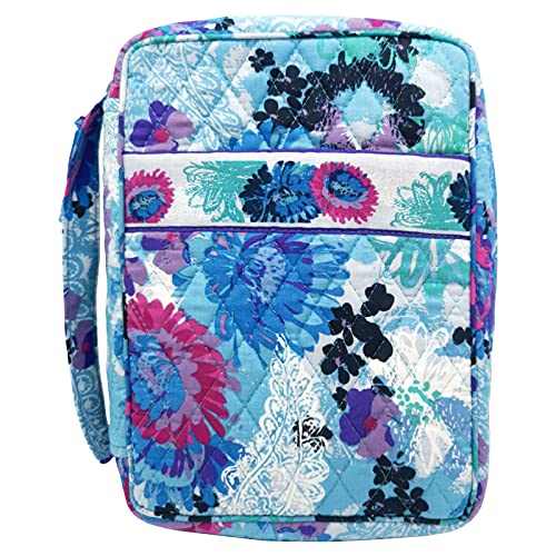Image of DIWI Quilted Bible Cover Extra Large Sizes 11.25 X 8.25 X 2.75 Inches Good Book Case (XL, C1 Watercolor Blue)