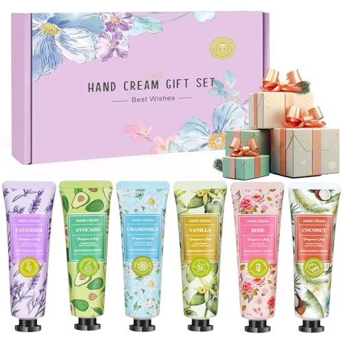 6 unidades de crema de manos pequeño regalo para mujeres, crema de manos mini hombres 30 g – crema de manos para manos muy secas crema hidratante natural, set de regalo para el día de la madre y