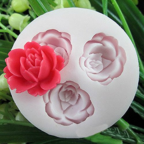 SPHTOEO 2PCS 3d Rose Flowers Fondant Cake Cookie Chocolate Soap Mold Cutter Modelling Tools DIY Jelly Pudding Decorating Mold Tray