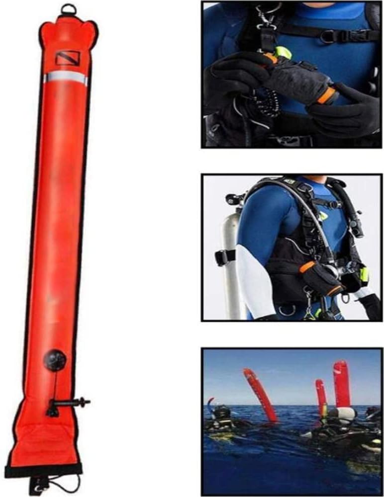 Signal Tube Safety Sausage Diving Surface Marker Buoy High Grade Nylon Materials Good Sealing Performance Durable Diving Buoy for Underwater Snorkeling