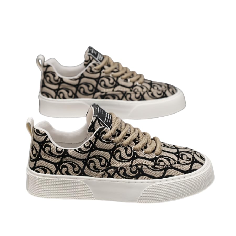 Men's Trendy Street Style Breathable Skateboard Shoes, Comfy Non Slip Lace Up EVA Sneakers for Men's Outdoor Activities