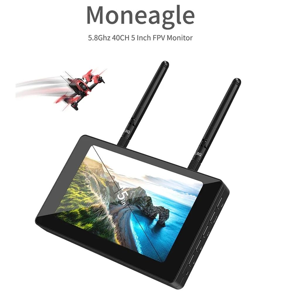 5-Drohnendisplay DVR IPS 800x480 5,8G 40CH Diversity-Empfänger 1000Lux FPV HD-Display für RC-Drohnen-Funksteuerung