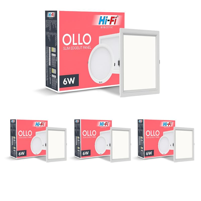 Image of Hi-Fi OLLO Polycarbonate 6-Watt Square Led Downlighter| Recessed Led Downlight|Led Ceiling Light for Home and Hall|Cut Out: 68 mm, Color: Natural White (4000K) Pack of 4