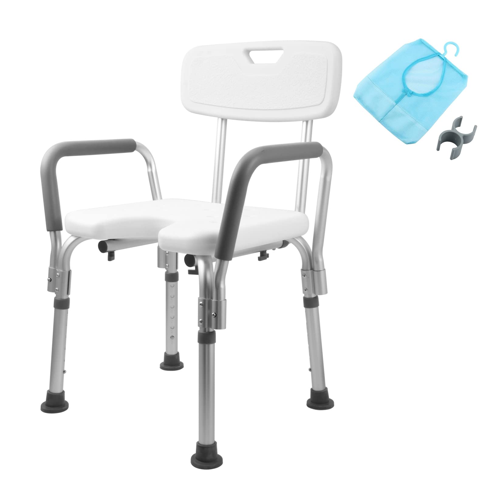 Bathroom Shower Chair, Shower Bench Seat for Bathtub, Height Adjustable