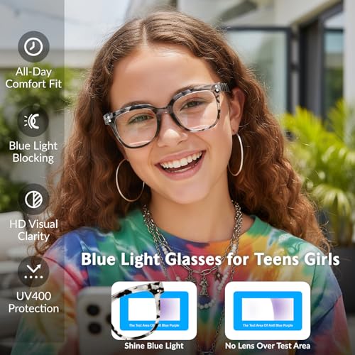 Image of Blue Light Glasses for Woman Men, 99% Blocking Square Frame 1 Pack | UV Filter & Eye Strain,Anti-Glare & Lightweight Eye Protection for Teens and Adults, Ideal for Computers, Gaming and Office