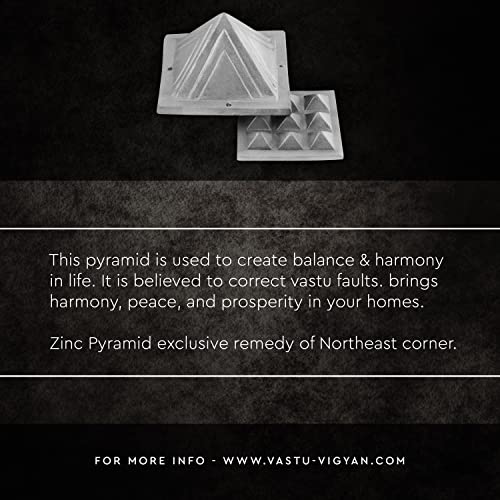 Image of Vastu Zinc 2 Layer Pyramid |Size- 3Inch |Zinc Vastu Remedy |Pyramid for Positive Energy, Health & Wealth | Vastu Dosh Remedies for Home | North, NNE, NE | Pack of 1