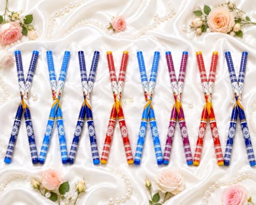 Image of Wooden Premium Dandiya Sticks For Dance Garba Night Navratri Celebration Party Accessories / Traditional Indian Festive PVC Coated 1 Pair / 2 Pair / 3 Pair / 6 Pair / 8 Pair / 12 Pair Dandiya Raas Sticks For Women Men Kids Adults