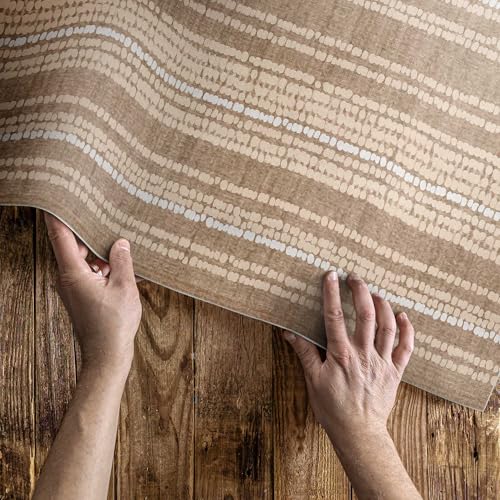 Tapis en vinyle 100x150 cm rectangle beige Floorart Design