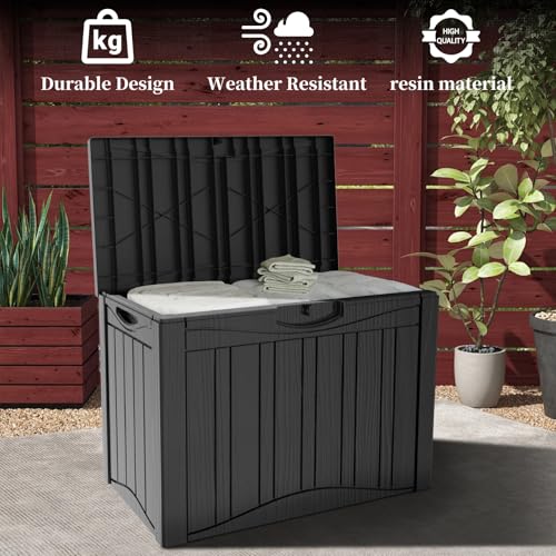 image for Yardgrace 50 Gallon Heavy Duty Outdoor Deck Box with Lockable Lid, All
