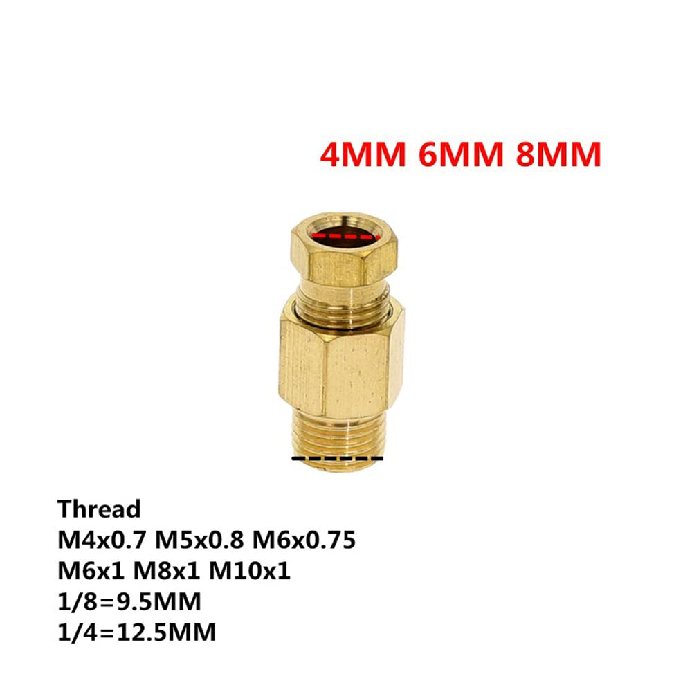 Ugelli Ingrassatore M6 ABSOPRO - Set 4 Raccordi Per Grasso Dritti In Ottone, Filettatura M6 Kit Manutenzione Industriale