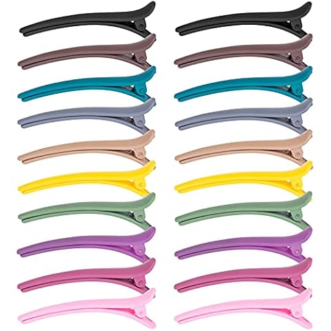 MELLIEX 20 Stück Haarspangen, Abteilklammern Friseur Combi-Clip Haarclips Damen Hair-Clips Krokodil Haarklammern aus Kunststoff Bunte Cover